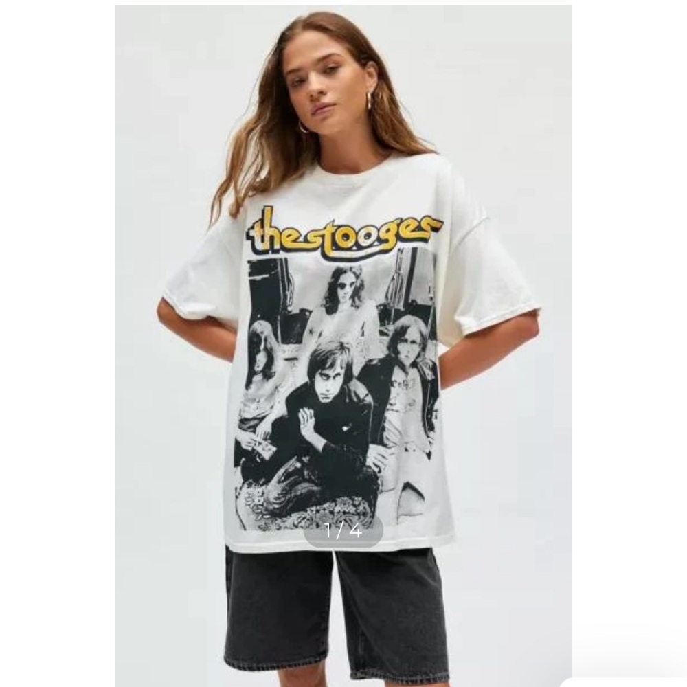 NWT UO The Stooges Iggy Pop Graphic Band T-Shirt Dress Oversized Size Large/XL